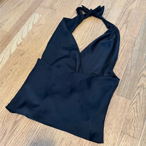 Aritzia Martini Satin Halter Blouse - Picture 5 of 5